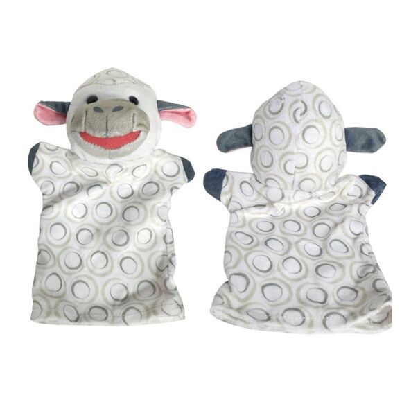 Melissa & Doug Hand Puppets 4 Farm Animal Plush Puppeteers Pig Cow Donkey Lamb - Picture 6 of 9